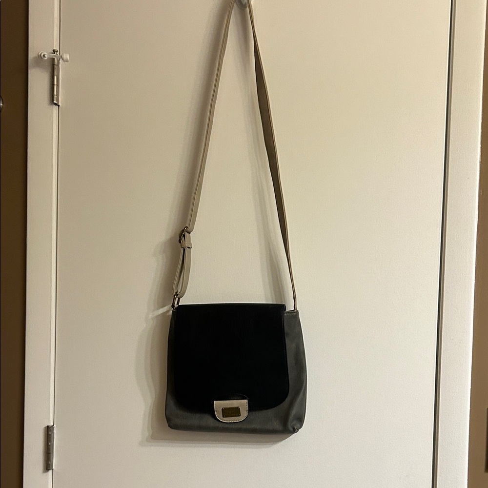 Liz Solo Women’s Two-Tone Black and Gray Crossbody Bag